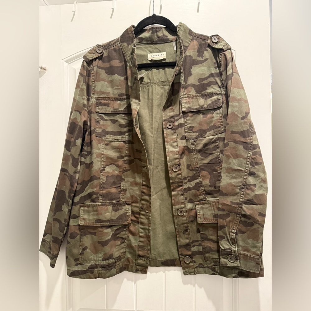 🌸NWT Cavalini Green Camouflage Stylish Jacket 💝